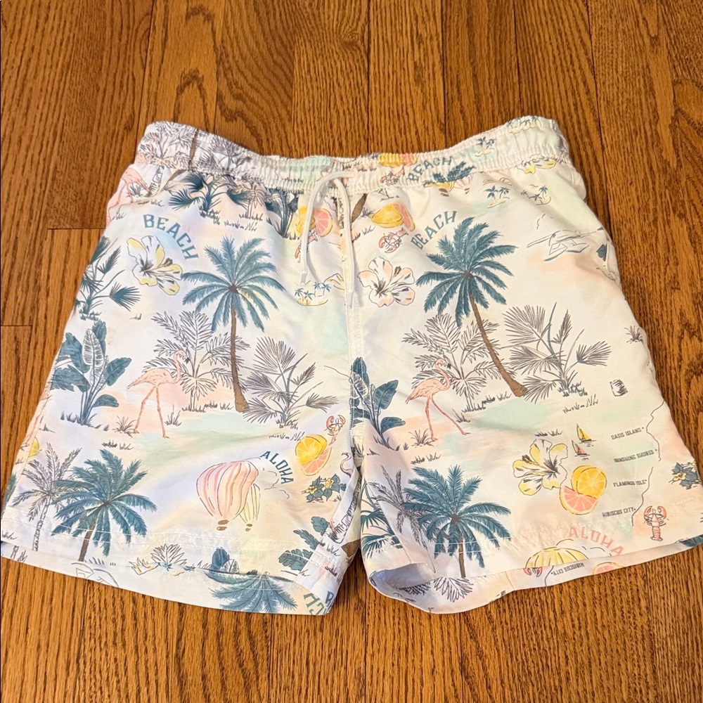 Janie and Jack Tropical Print Swim Shorts boys size 8